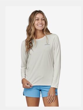 Patagonia Women's Long-Sleeve Crew Tee in Light Stone